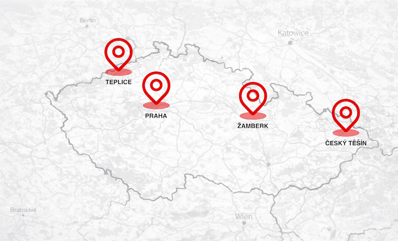 Mapa působnosti v ČR